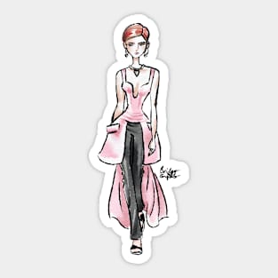 Fashion Illustration - Alexander McQueen Fall 2020 Ready To Wear Sticker